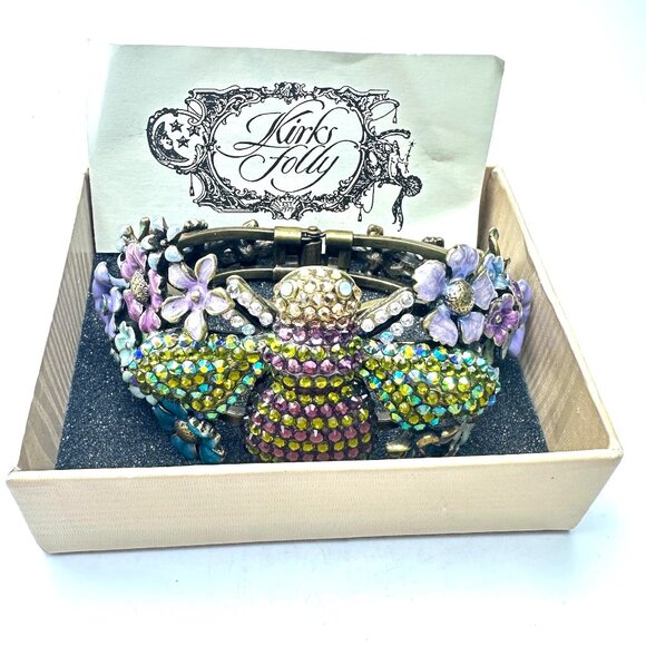 Kirk's Folly "To Bee or Not To Bee" Hinged Cuff Bracelet—AB Wings—Old Stock—NWT - Picture 2 of 16